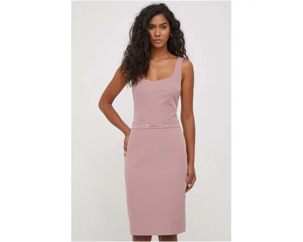 Artigli rochie culoarea roz, mini, mulata