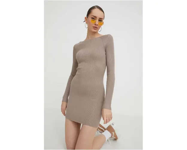 Abercrombie & Fitch rochie culoarea maro, mini, mulata