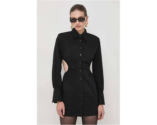 La Mania rochie culoarea negru, mini, mulata