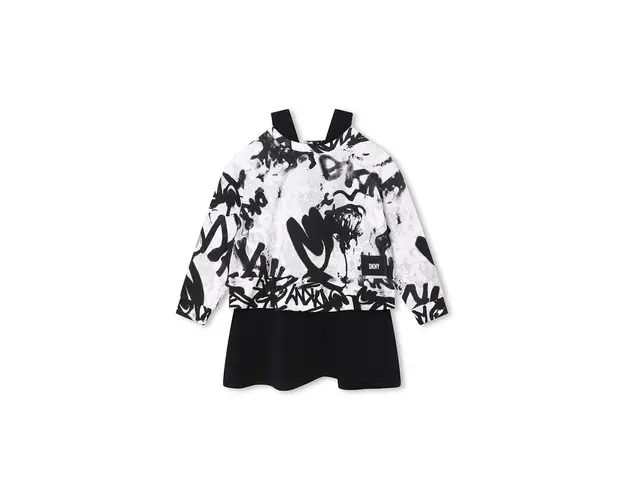 Dkny rochie si bluza copii culoarea alb, mini, evazati