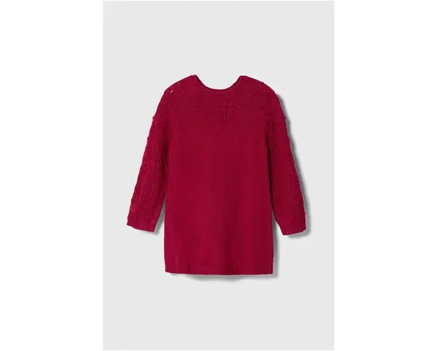 United Colors of Benetton rochie din amestec de lana pentru copii culoarea violet, mini, drept