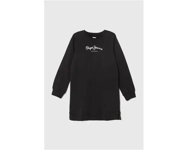 Pepe Jeans rochie din bumbac pentru copii culoarea negru, mini, drept