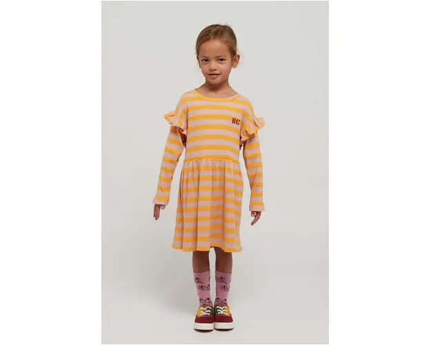 Bobo Choses rochie fete culoarea galben, mini, evazati