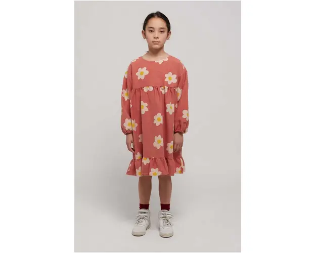 Bobo Choses rochie din bumbac pentru copii culoarea roz, mini, evazati