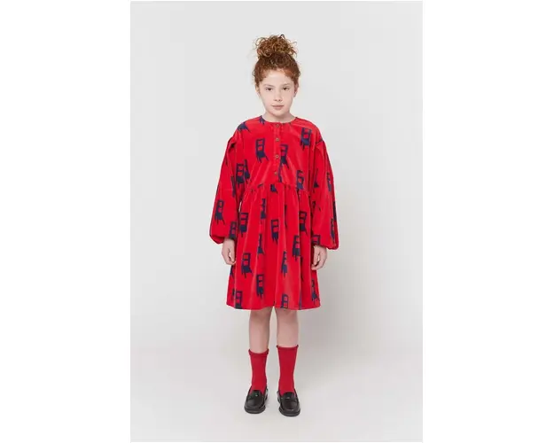 Bobo Choses rochie fete culoarea rosu, mini, evazati