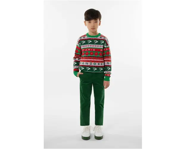 Kenzo Kids pulover copii culoarea verde