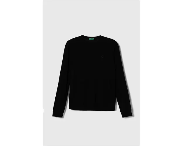 United Colors of Benetton pulover pentru copii din amestec de lana culoarea negru, light