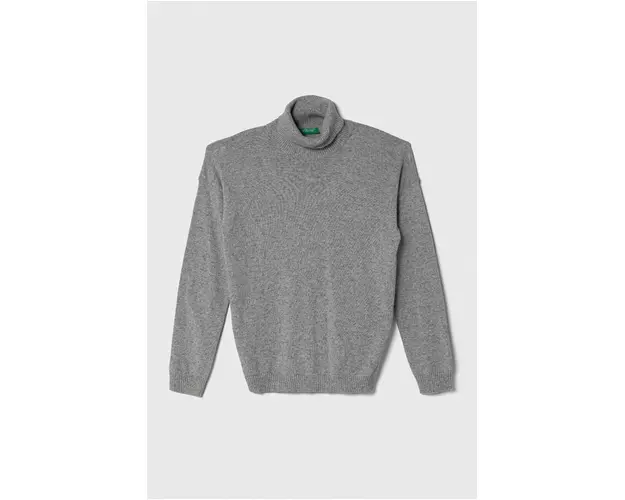 United Colors of Benetton pulover pentru copii din amestec de lana culoarea gri, light
