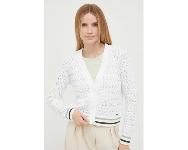 Pepe Jeans pulover de bumbac culoarea alb