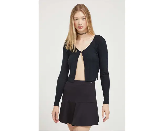 Roxy cardigan femei, culoarea negru, light