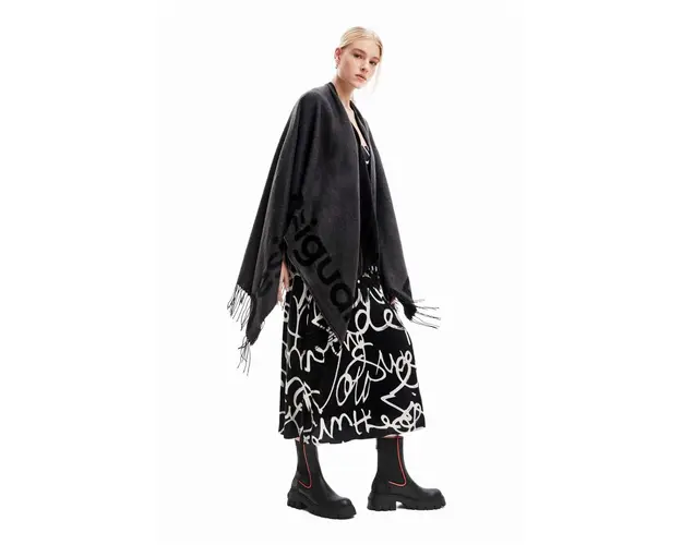 Desigual poncho culoarea gri