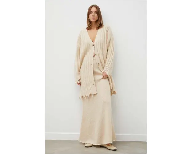 Herskind cardigan din lana culoarea bej, light