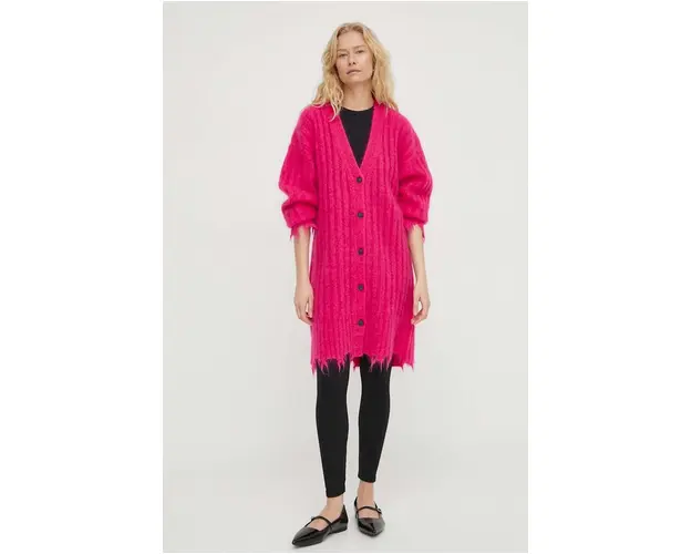 Herskind cardigan din lana culoarea roz, light