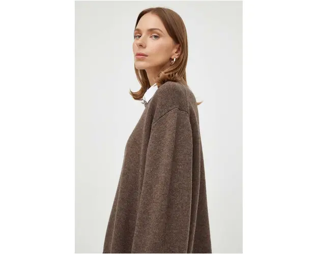 Herskind pulover de lana femei, culoarea maro