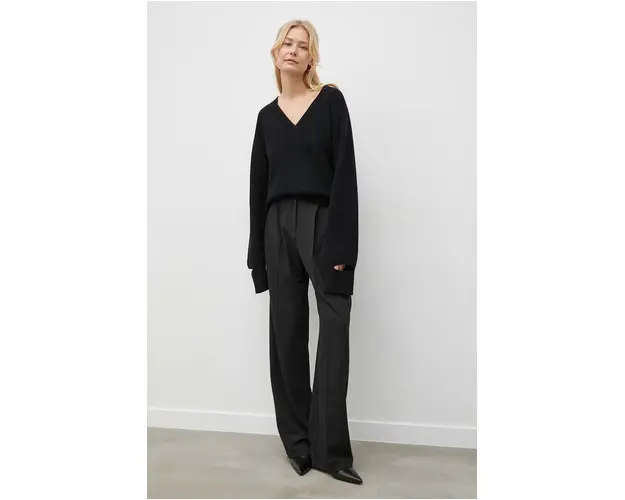 Herskind pulover de lana femei, culoarea negru