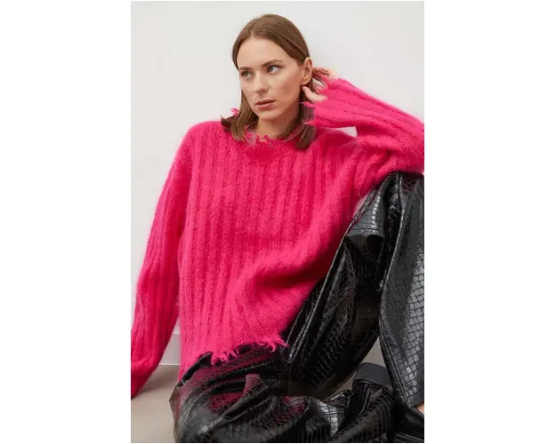 Herskind pulover de lana femei, culoarea roz