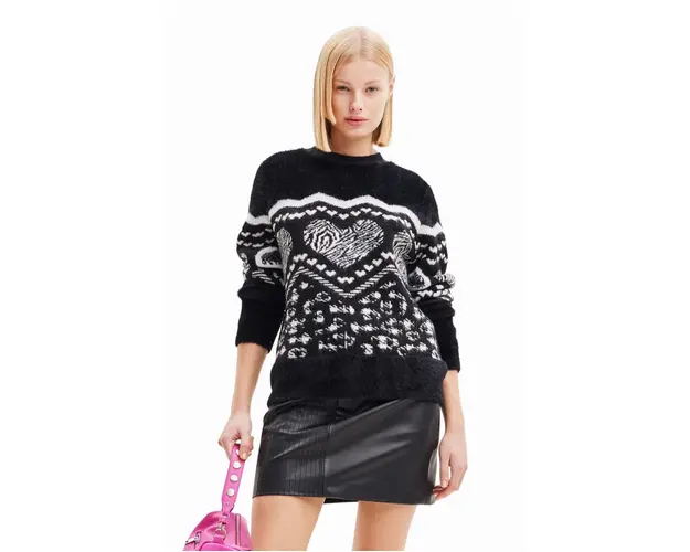Desigual pulover femei, culoarea negru