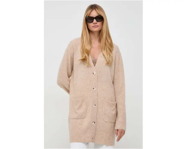 Notes du Nord cardigan din amestec de lana culoarea bej, light