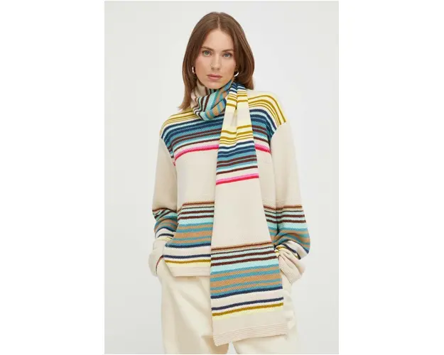 PS Paul Smith pulover din amestec de lana femei, culoarea bej, light