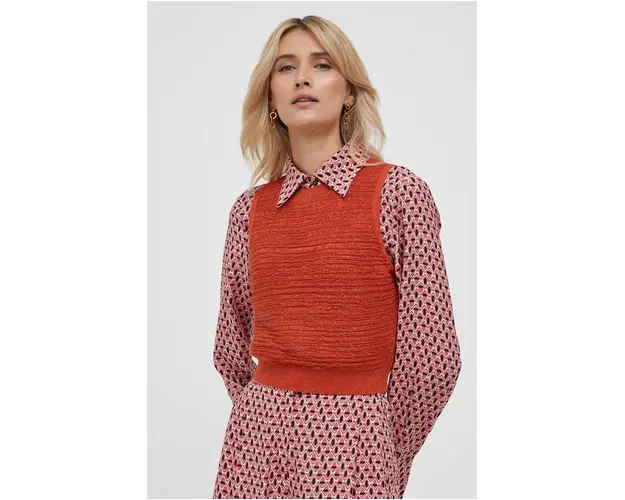 Sisley top femei, culoarea portocaliu