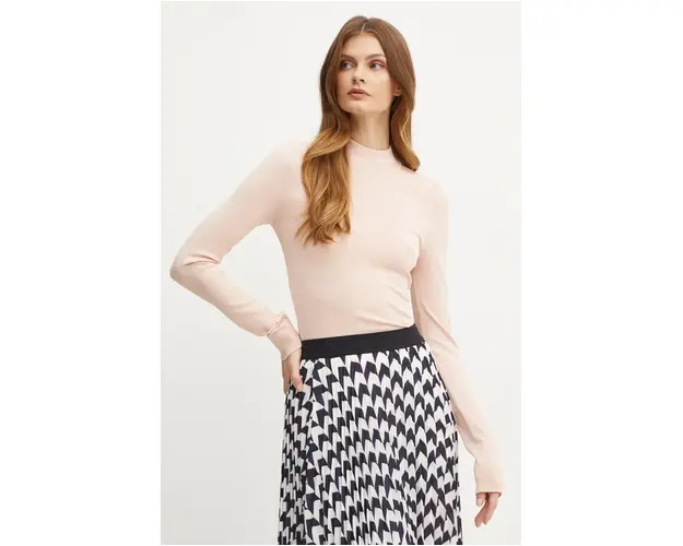 Karl Lagerfeld pulover femei, culoarea roz, light