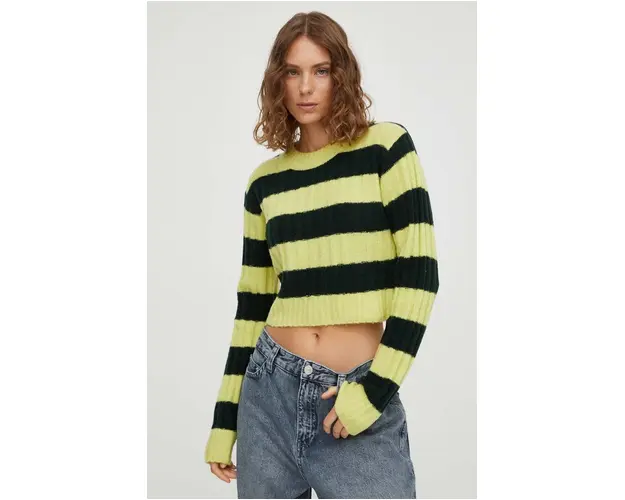 Won Hundred pulover de lana femei, culoarea verde