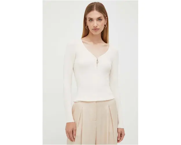 Morgan pulover femei, culoarea bej, light