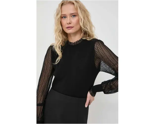 Morgan pulover femei, culoarea negru, light