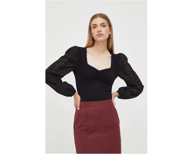 Morgan pulover femei, culoarea negru, light