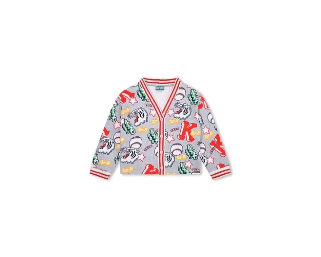 Kenzo Kids cardigan din bumbac pentru copii culoarea gri