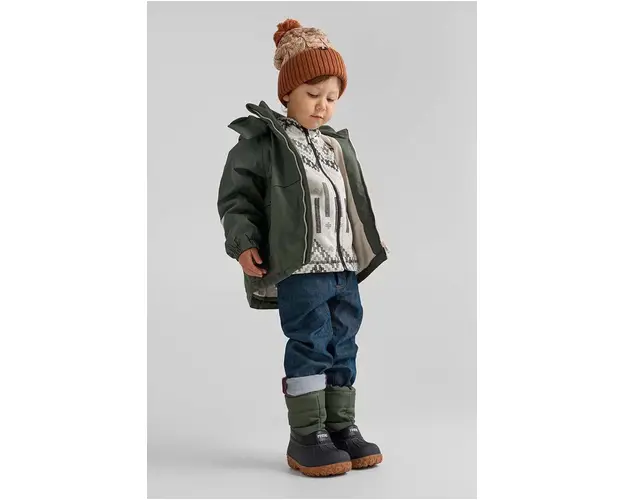 Reima bluza copii Northern culoarea gri, cu gluga, modelator