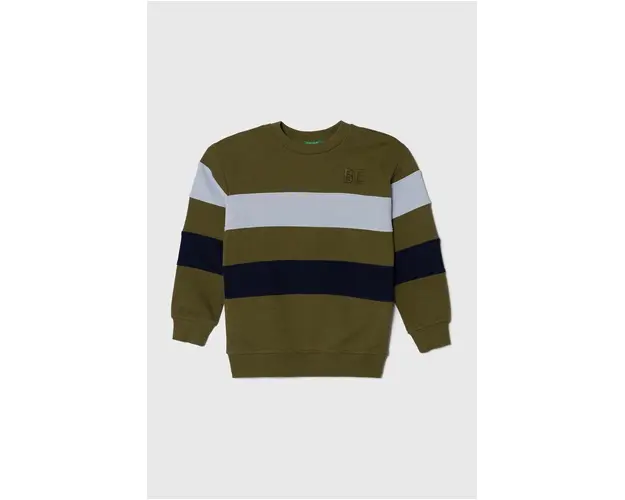 United Colors of Benetton hanorac de bumbac pentru copii culoarea verde, modelator