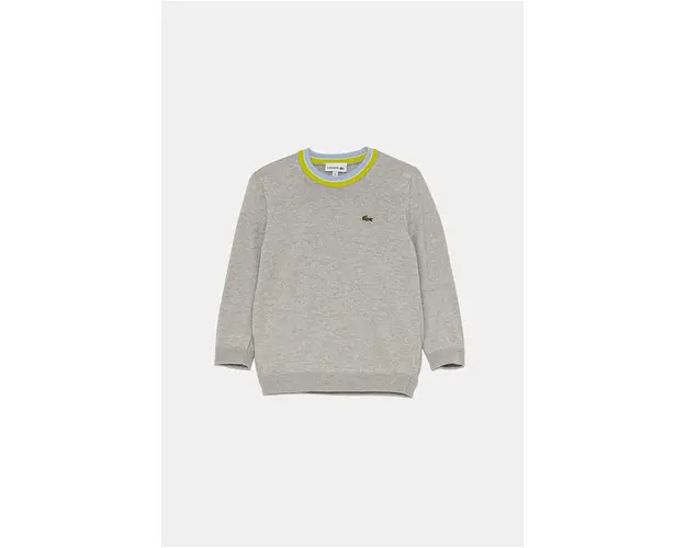 Lacoste pulover pentru copii din amestec de lana culoarea gri, light