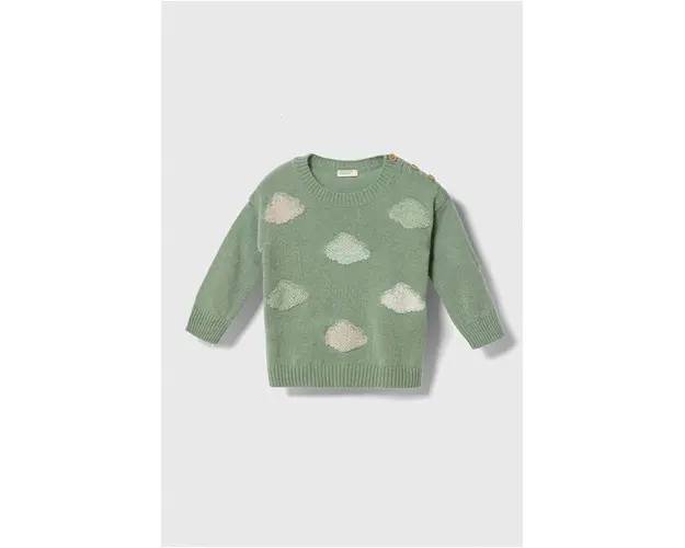 United Colors of Benetton pulover din amestec de lana pentru bebelusi culoarea verde, light