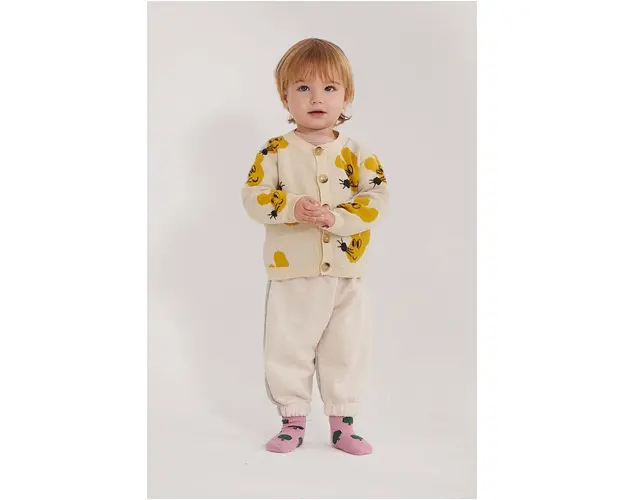 Bobo Choses cardigan din bumbac pentru bebelusi culoarea bej