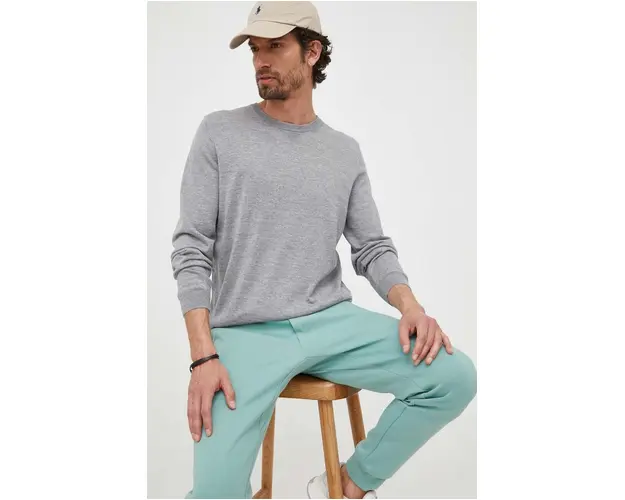 BOSS pulover de lana barbati, culoarea gri, light 50468239