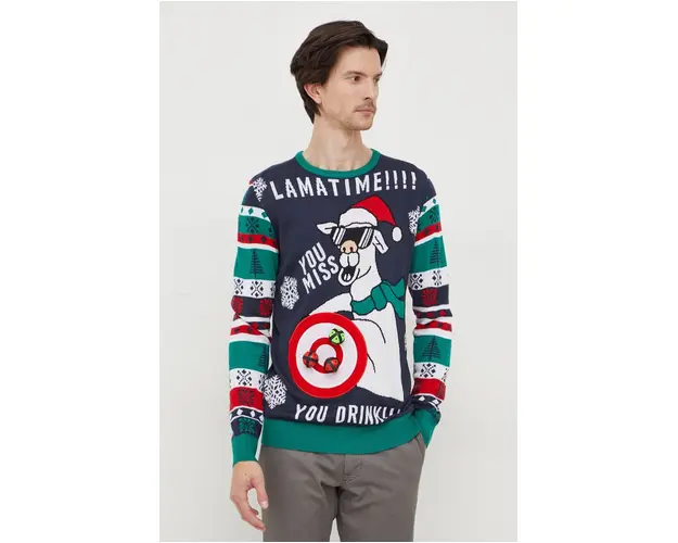 Lindbergh pulover barbati, culoarea albastru marin