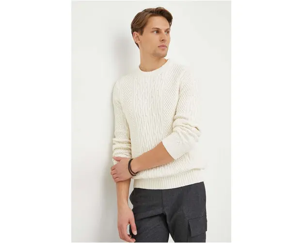 Michael Kors pulover din amestec de lana barbati, culoarea bej