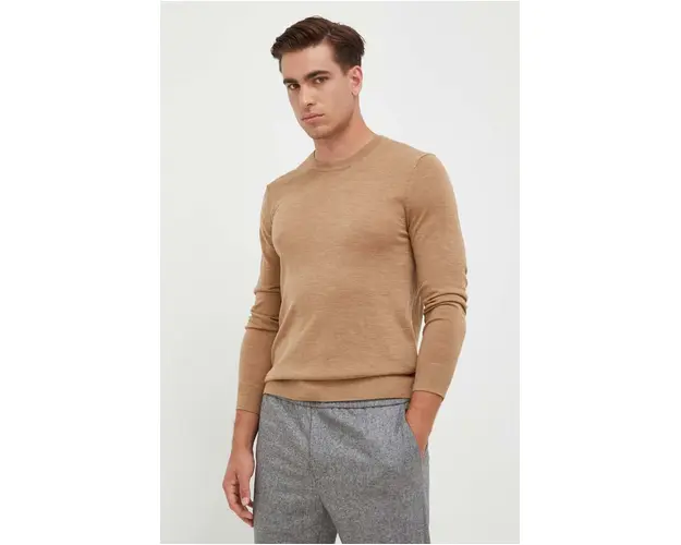 Michael Kors pulover de lana barbati, culoarea bej, light