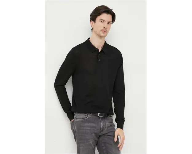 Michael Kors pulover de lana barbati, culoarea negru, light