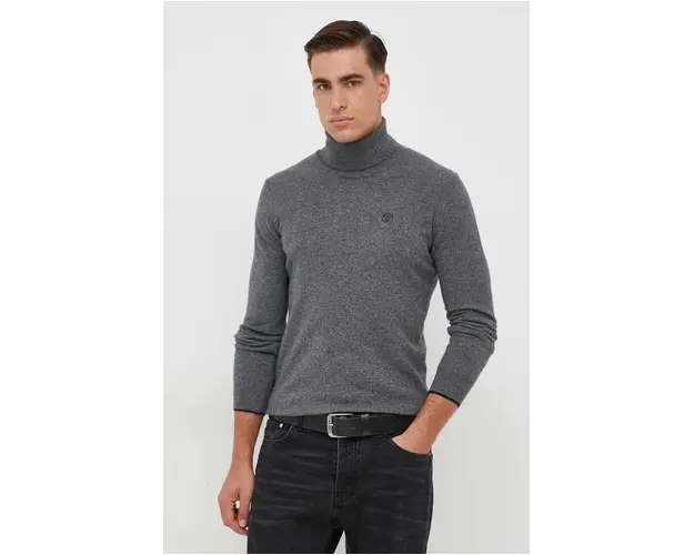 North Sails pulover din amestec de lana barbati, culoarea gri, light, cu guler