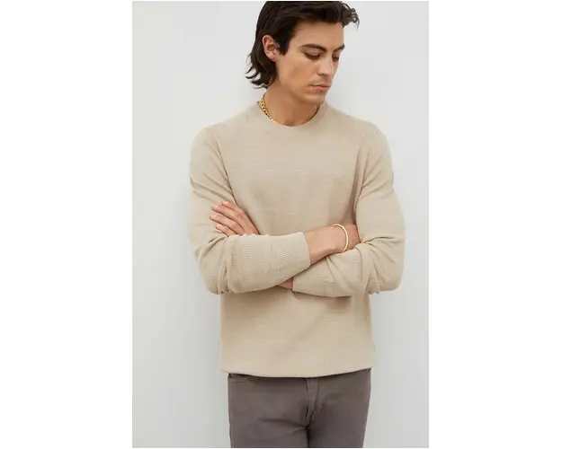 Marc O'Polo pulover de bumbac culoarea bej, light