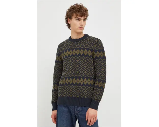 Marc O'Polo pulover din amestec de lana barbati, culoarea verde