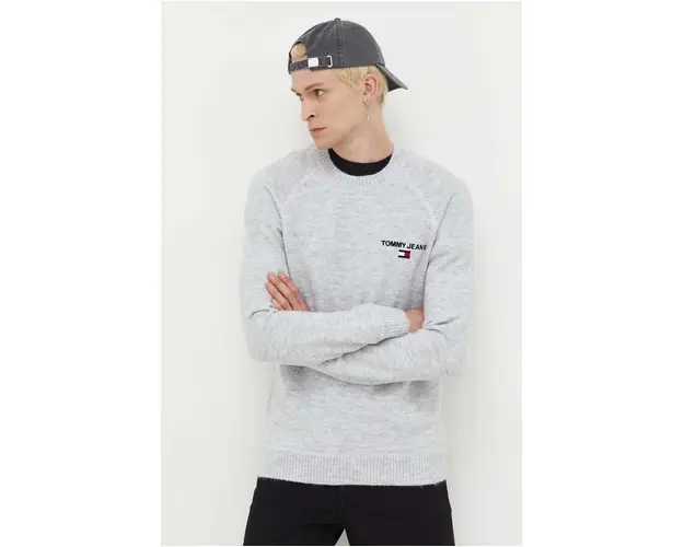 Tommy Jeans pulover barbati, culoarea gri