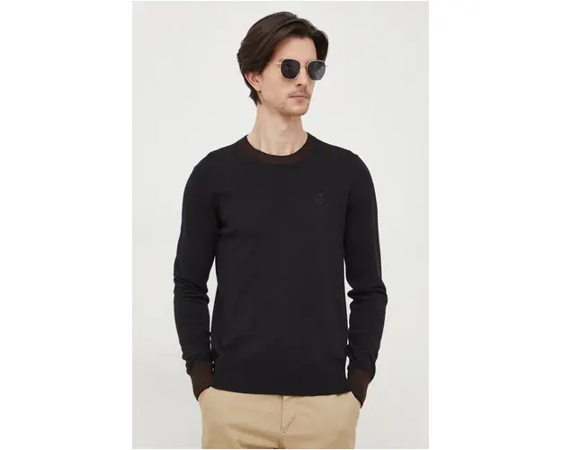 Trussardi pulover din amestec de lana barbati, culoarea negru, light