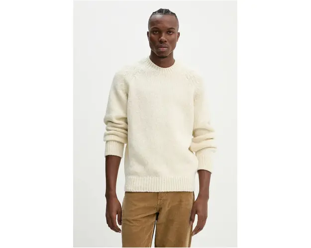 A.P.C. pulover de lana barbati, culoarea bej, light