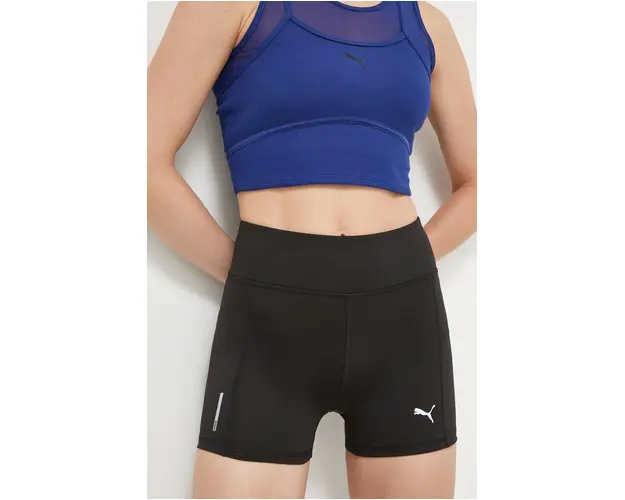 Puma pantaloni scurti de antrenament Favorite 3 culoarea negru, neted, high waist