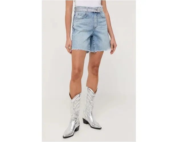 Miss Sixty pantaloni scurti jeans femei, cu imprimeu, high waist