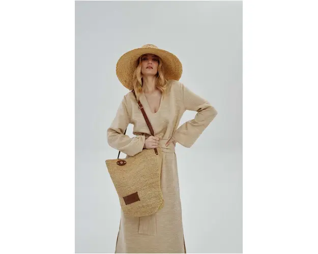 LE SH KA headwear poseta Summer Bag culoarea bej