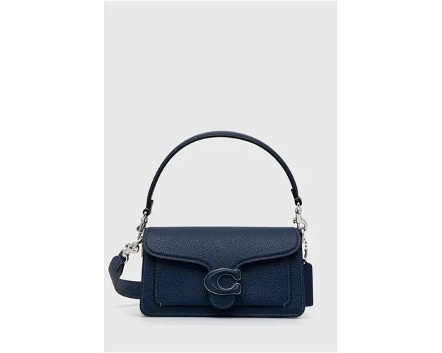 Coach poseta de piele Tabby Shoulder Bag 20 culoarea albastru marin